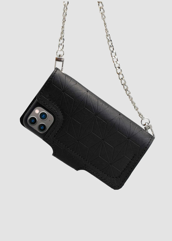 Leather Crossbody Case for iPhone 11 Pro Max - Geometric Flower